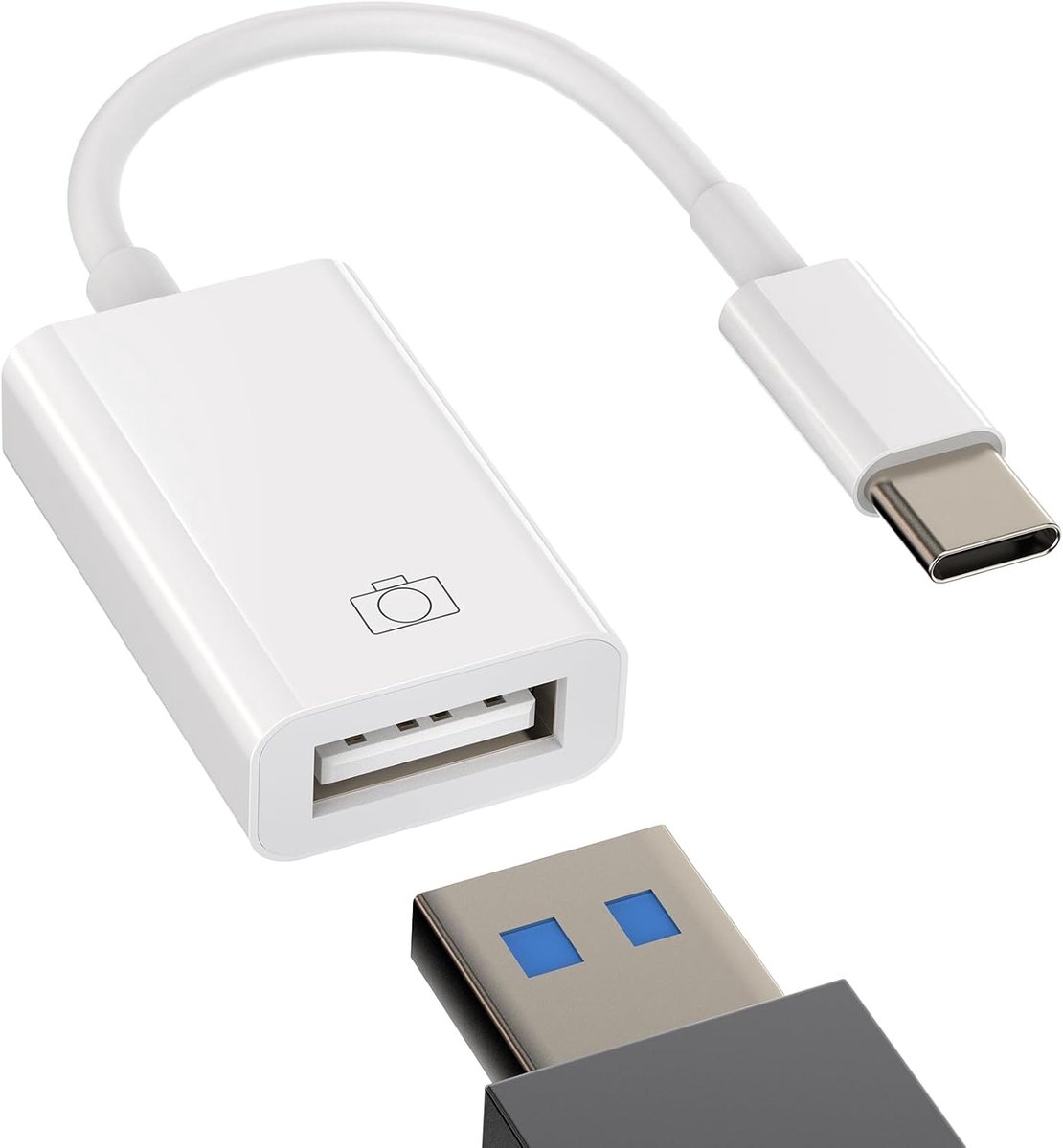 SnelShoppen - iPhone 15 Pro Max Adapter USB C naar USB A 3.0, Type-C OTG Plug, Thunderbolt Jack Accessoires voor Samsung, Huawei, Google, Xiaomi, Appl