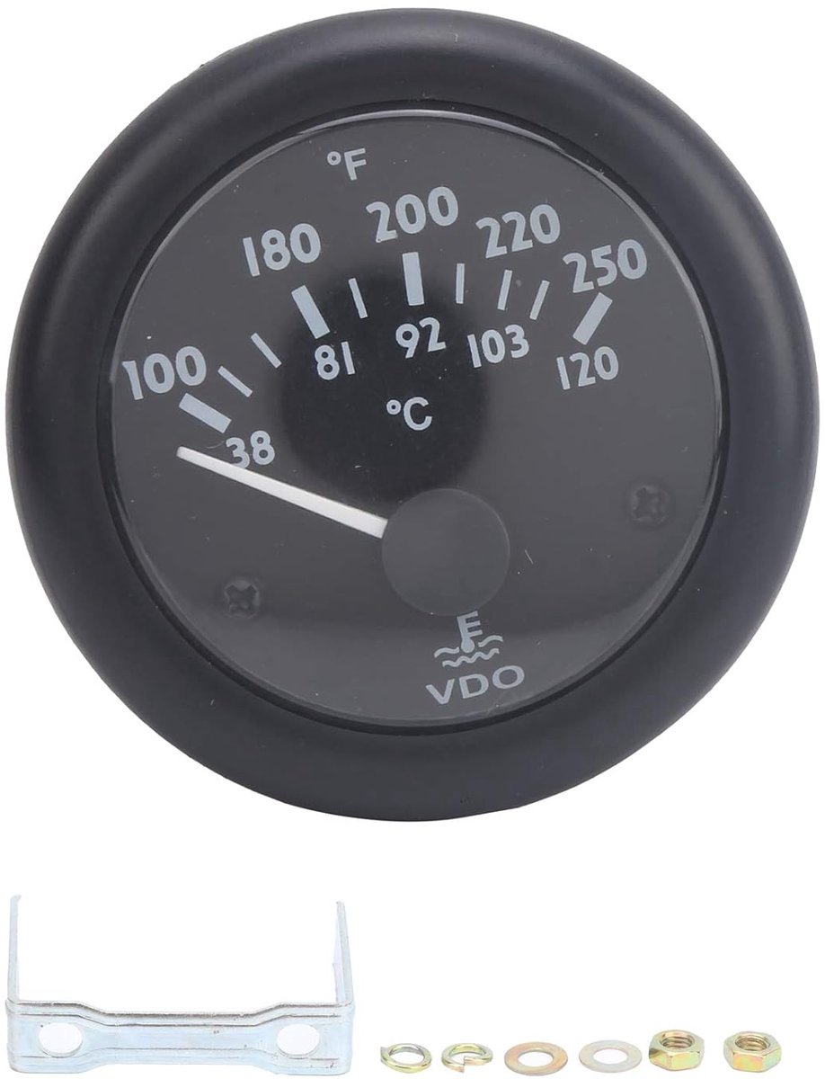 SnelShoppen - 52mm Water Temperatuurmeter, Motor Thermometer met Elektromagnetisch Punt, Duurzaam en Betrouwbaar, DC12V, Compact Ontwerp voor Auto en