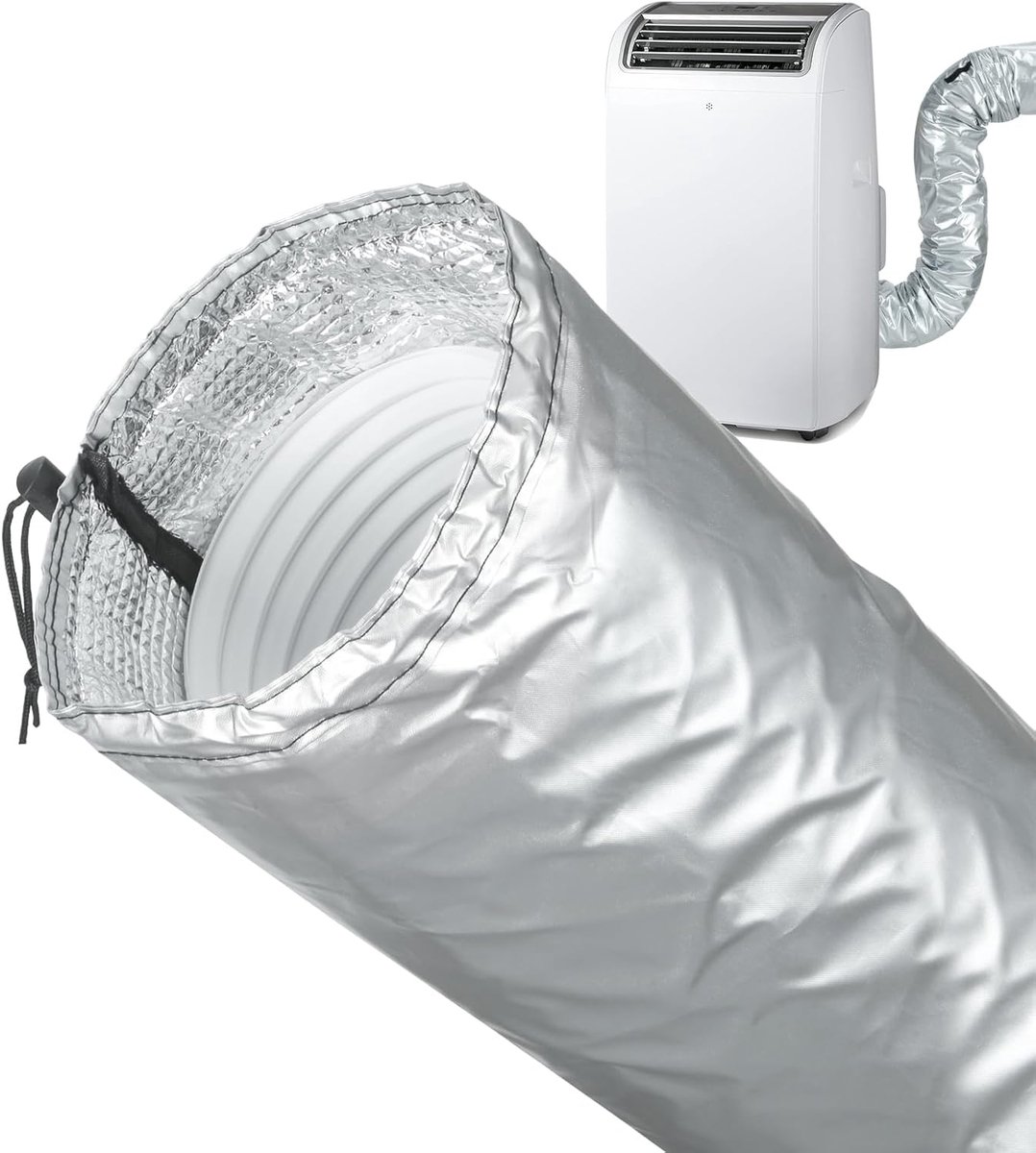 Isolatiehoes airco afvoerslang -Isolatiehoes airco - Airco Slang Isolatiehoes - Isolatie voor Mobiele Airco Afvoerslang - Universele Airco Slang Isolatie 13 cm en 15 cm - Warmte-isolerende Hoes - Verstelbaar tot 152 cm