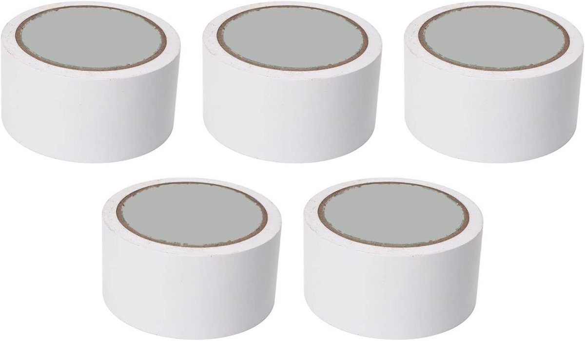 SnelShoppen - 5-delige Vloertape voor Sportvelden, Floor Marking Tape voor Gym, School, Huishouden, Restaurants, 5cm Breed, Geschikt voor Rechtlijnen
