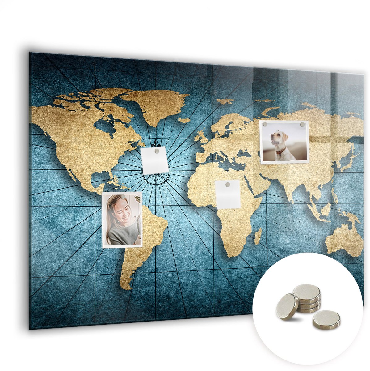Coloray Glazen Magneetbord - Magnetisch Bord Palmbladeren - 100x70 cm - Veelkleurig Magneetbord - Magnetic Board - Magnetisch Wandbord