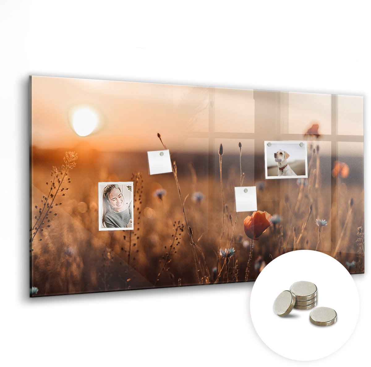 Coloray Glazen Magneetbord - Magnetisch Bord Een kopje koffie - 120x60 cm - Veelkleurig Magneetbord - Magnetic Board - Keuken Decoratie