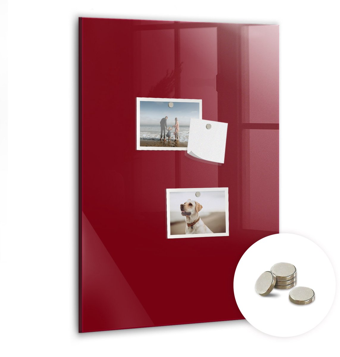 Coloray Glazen Magneetbord - Magnetisch Bord Kleur: donkerwit - 40x60 cm - Bourgogne Magneetbord - Magnetic Board - Woonkamer Decoratie