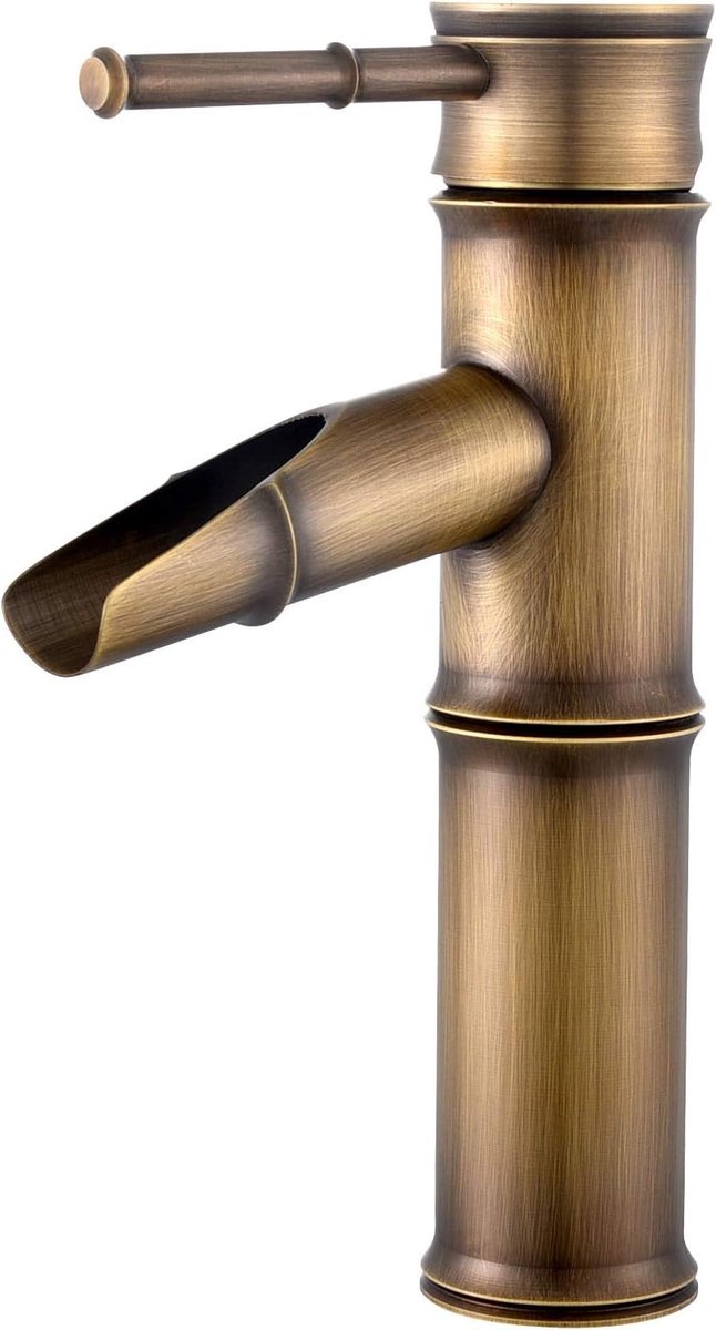 Namuoto Faucet waterfall tall faucet bathroom bamboo single lever mixer tap,retro antique brass - ShopVlot