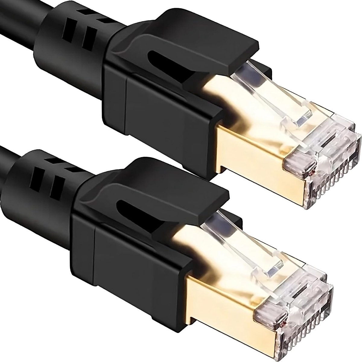 SnelShoppen - Cat 8 LAN Kabel 1m 40Gbps Netwerk Kabel Ethernet Kabel 2000MHz Hoge Snelheid S/FTP RJ45 POE Gigabit Gevlochten Goud Geplateerde Patch Ka