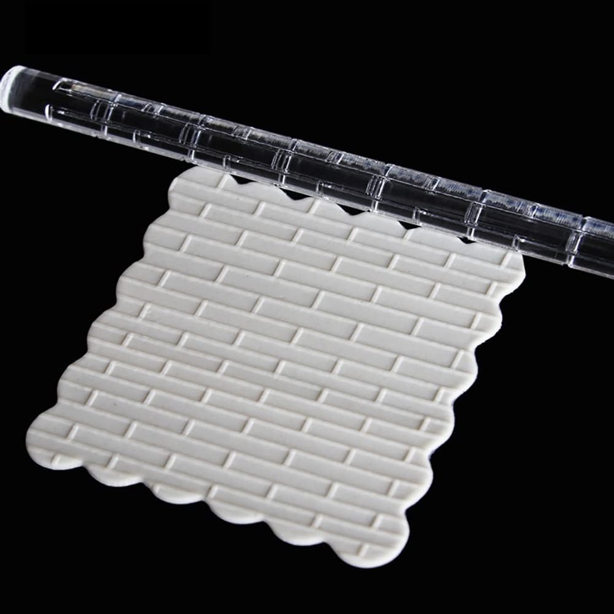 SnelShoppen - Hoogwaardige Acrylen Deegroller met Patroon - 52001 Bakrol - Lichtgewicht en Compact - Ideaal voor Koekjes, Pasta en Fondant - Keukenacc