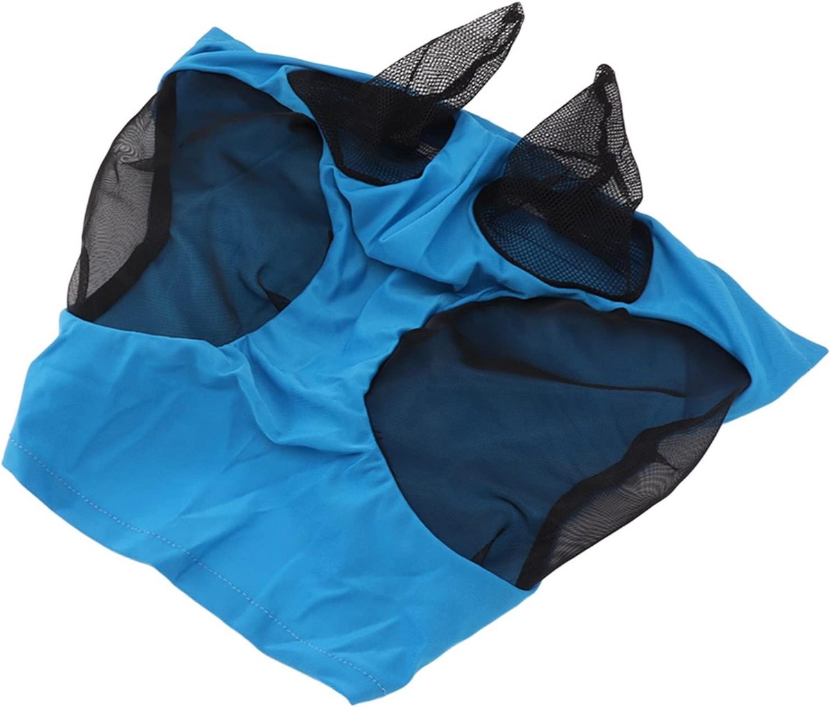 SnelShoppen - Mesh Vliegenmasker voor Paarden, Ademend Muggenmasker, Oorbescherming voor Stal (Blauw)