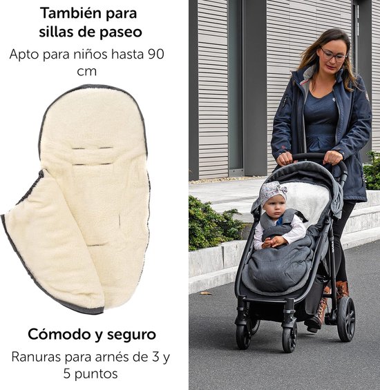Universele Voetenzak - Baby Slaapzak - Warm Buiten - 2-in-1 Ontwerp - 90 cm Lengte - Grijs van Universele — afbeelding 4