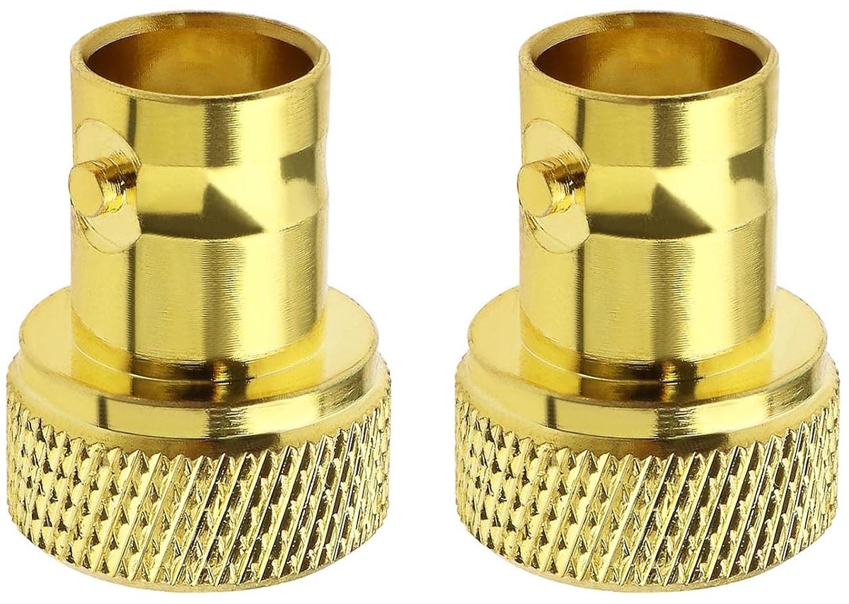 SnelShoppen - 2 Stuks BNC Female naar SMA Male Coaxiaal Adapter, BNC naar SMA Coax Jack Connector, Messing Goud Geplateerd Converter voor Coaxkabel Be