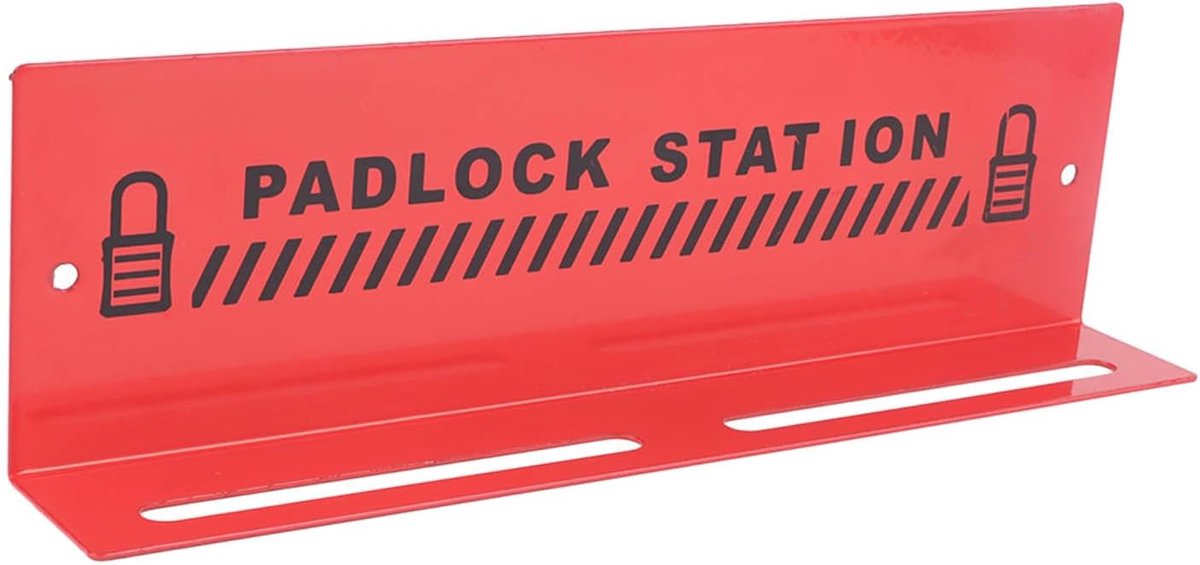 SnelShoppen - Lockout Tagout Station - Rood Stalen Wandgemonteerd Alarmherinnering Padlock Station - Voor Industrieel Beheer en Werkstations, Multi-Pu