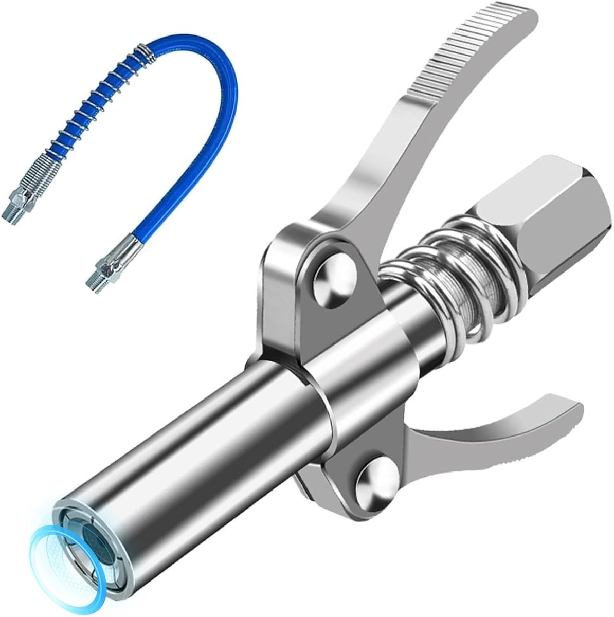 SnelShoppen - Dubbele Handgreep Vetspuit Nozzle met G-Koppeling voor Vetpers, Ergonomisch Ontwerp, 30 cm Slang, Voor Alle Soorten Vetpersen