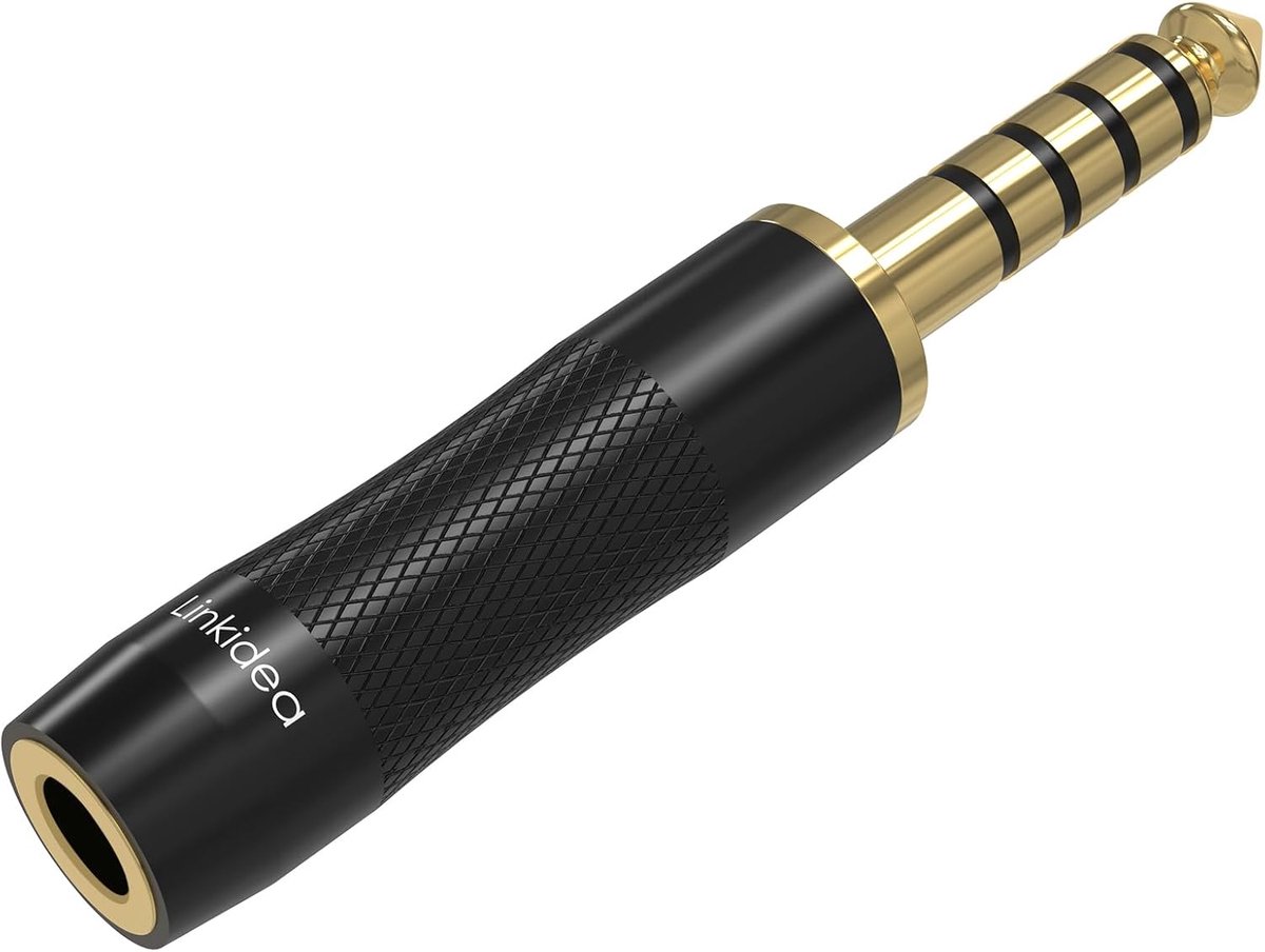 SnelShoppen - 4.4mm naar 3.5mm Mannelijke Gebalanceerde Audio Adapter - Goud-geverfde Connectoren, Aluminium Behuizing, Compatibel met DAP, Hoofdtelef