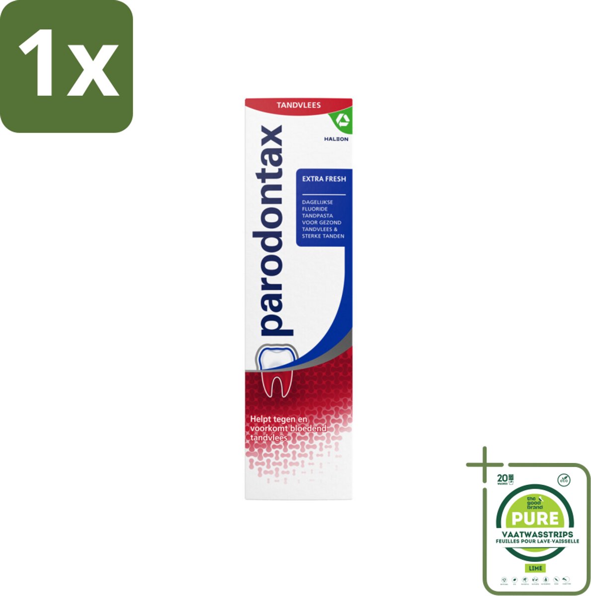 1 x Parodontax – Tandpasta – Extra Fresh – 75 ml - Tandpasta Voor Bloedend Tandvlees - Gezond Tandvlees - Frisheid Mond - Tandpasta Met Fluoride - Tandpasta Voor Geïrriteerd Tandvlees