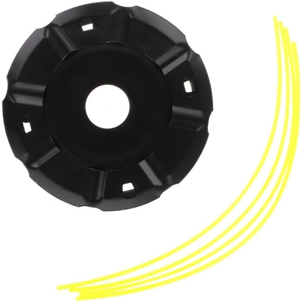 Metalen Trimmerkop - Grasmaaier Accessoire - Onkruid Verwijderen - Vier Lijn Ontwerp - 12 cm Diameter - Zwart
