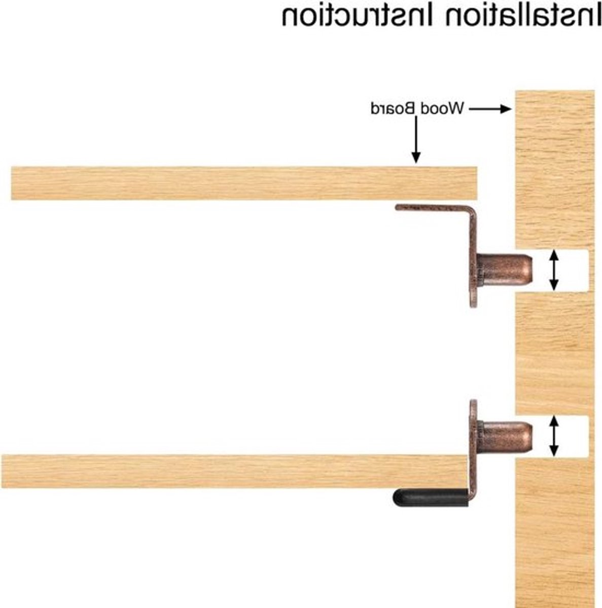 6mm Steunpen voor Planken, 20 L-vormige Steunbeugels met Gat voor Kast en Meubelplanken met Rubberen Bescherming