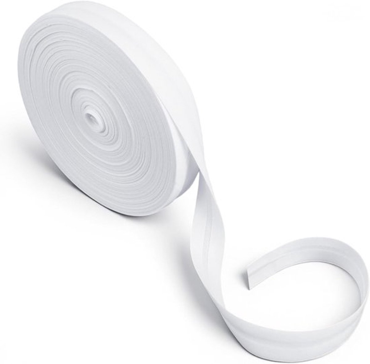20 meter witte katoenen biasband van 14 mm voor naaien, afwerken, en DIY-projecten, ideaal voor hemmen en creatief gebruik