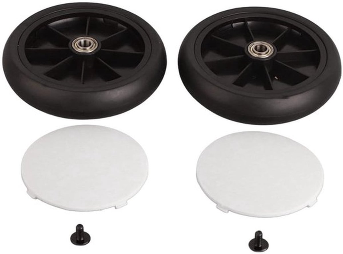 Achterwiel Rubber - Achterwiel Kinderwagen - Vervangingswiel - 13 cm Diameter - 1 Paar - Inclusief Installatie-instructies - Kinderwagenwielen