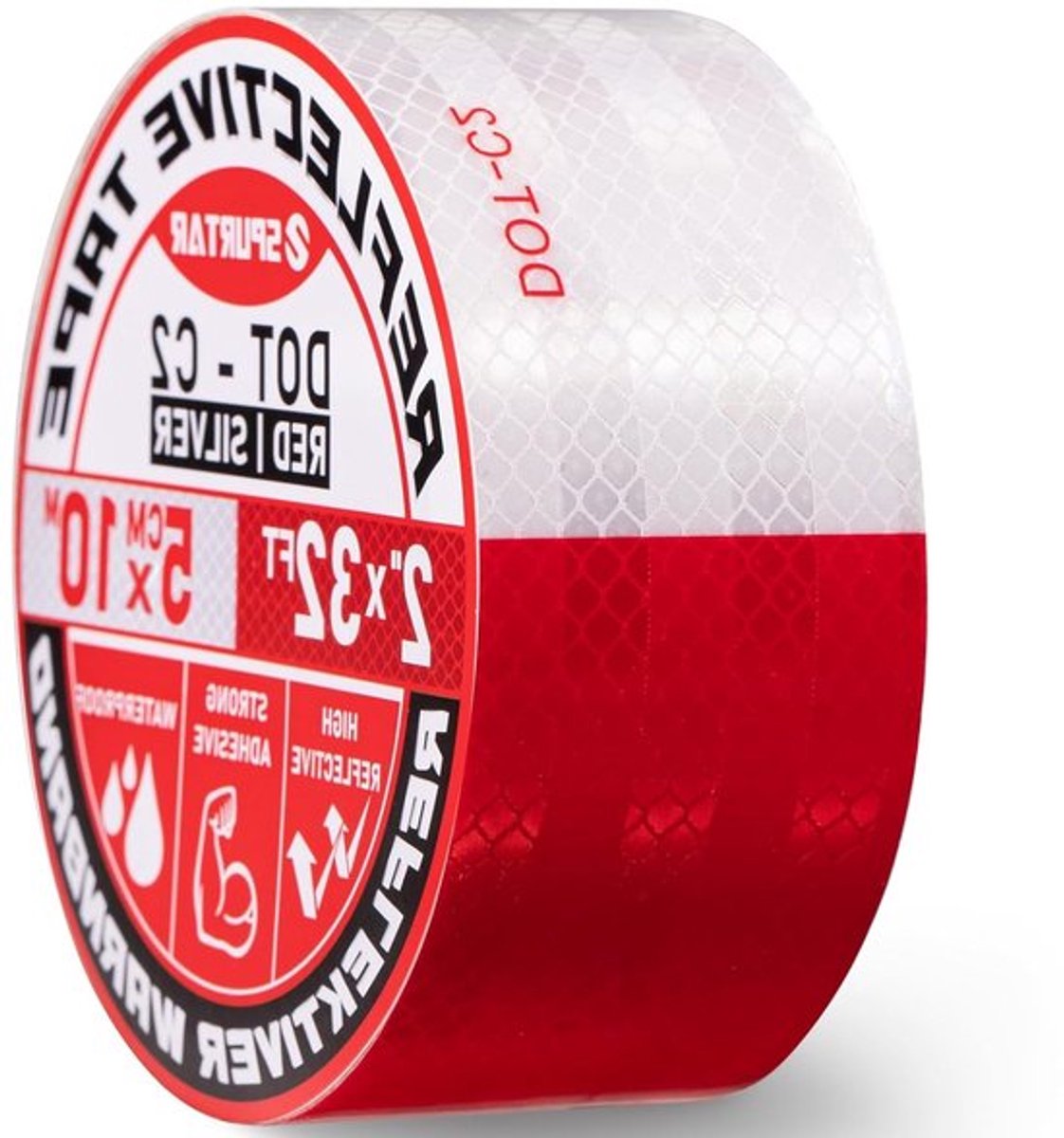 Reflecterende Tape voor Trucks, Zelfklevende Reflectoren, Waarschuwingsstickers, 5cm x 10m, Veiligheid en Zichtbaarheid Verhogen