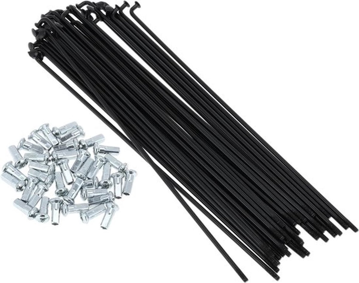 Fietsspaken 12G 175 mm Lengte Carbon Staal Zwart - Set van 1 voor Fietswielen en Fietsreparatie