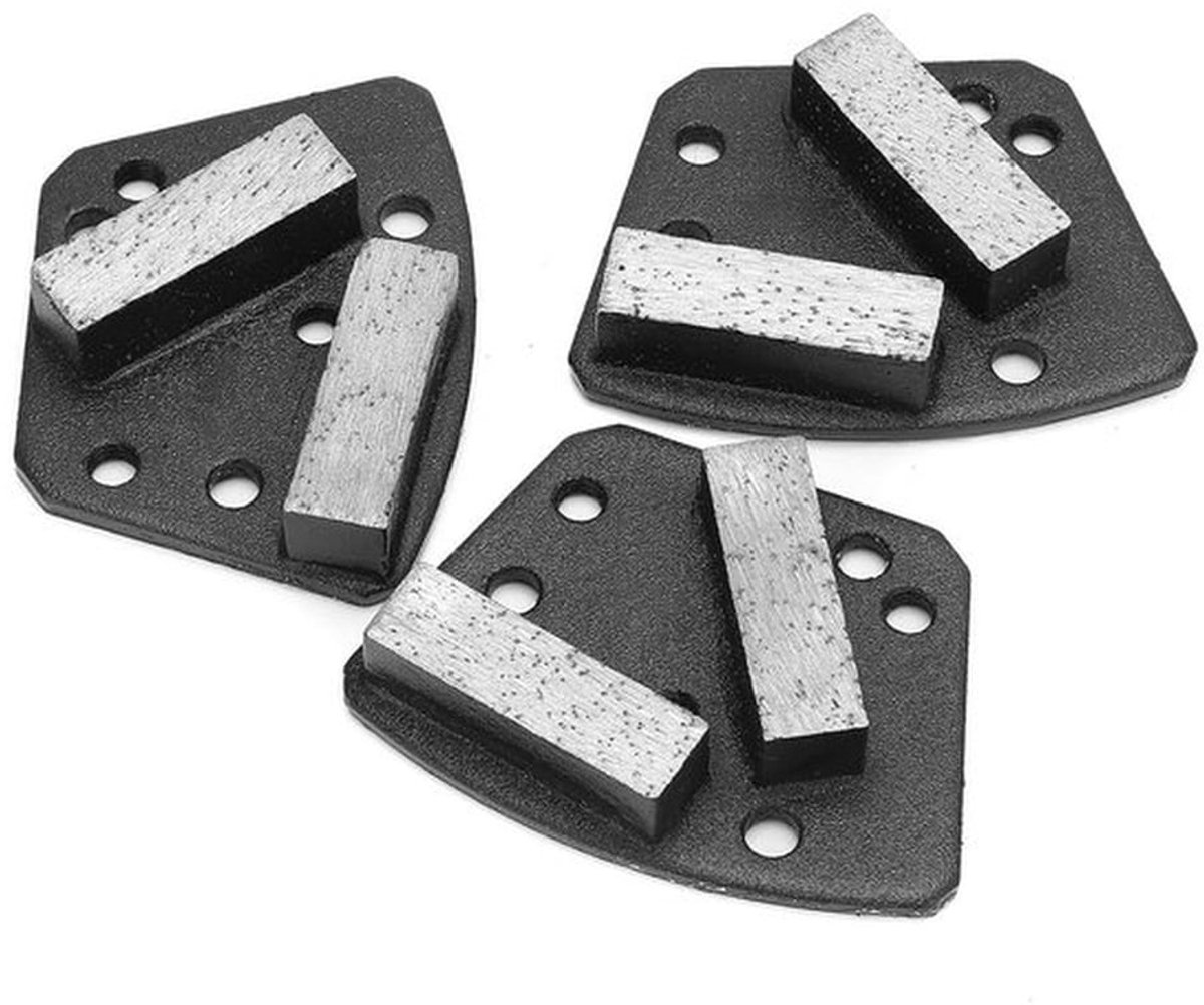 Trapeziumvormige Diamantslijpschoenen 3PCS voor Betonverf, Agressieve Snijpolijstpads en 2 Pijltanden voor Efficiënt Betonslijpen en Polijsten