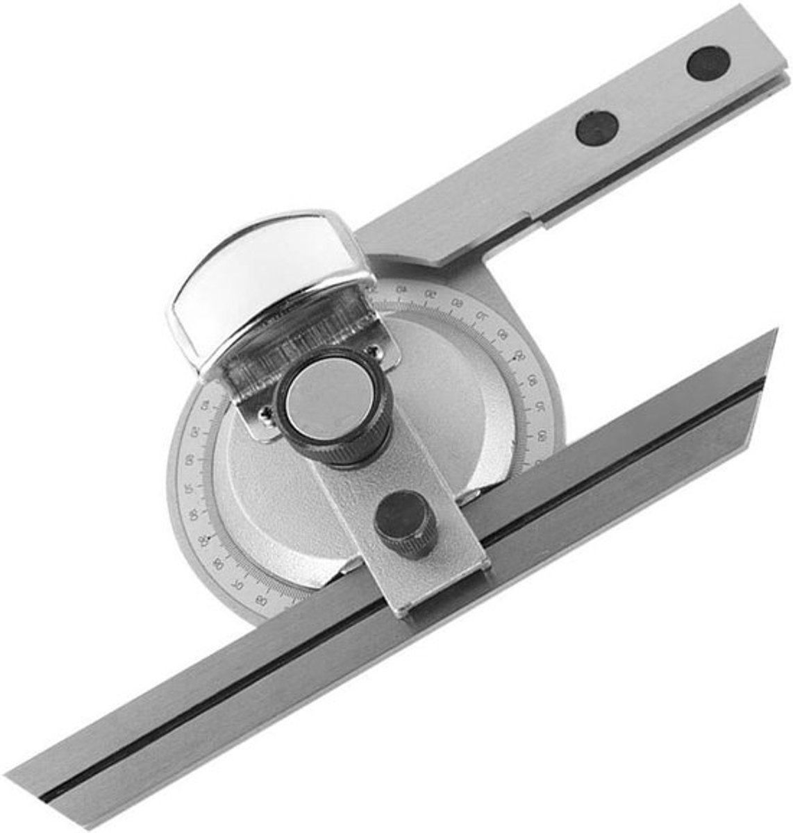 Hoogwaardige 360° Hoekmeter van Koolstofstaal met Vergroter voor Nauwkeurige Metingen van Interne en Externe Hoeken in de Metaalbewerking en Constructie