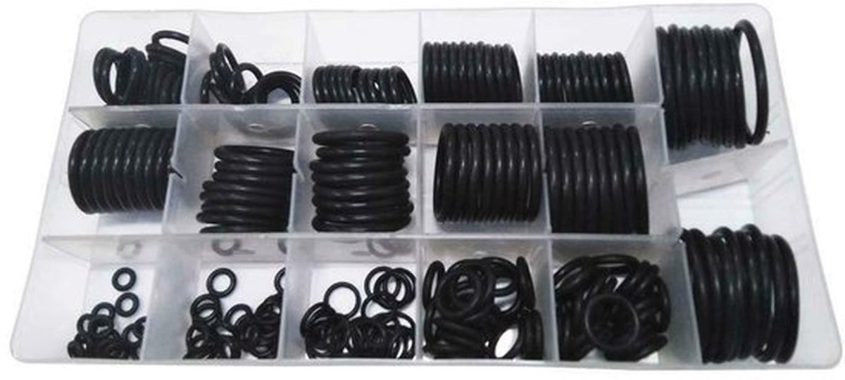 O-Ring Set 222PCS - Rubber O-Ringen Assortiment met 17 Maten voor Loodgieterswerk, Auto Reparatie en Algemeen Gebruik met Opbergdoos