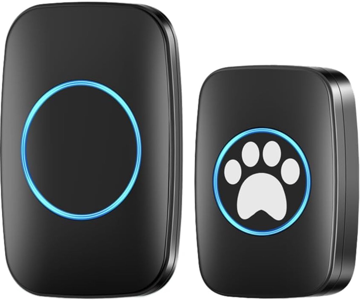 SnelShoppen - Draadloze Hondenbel Kattenbel IP44 Waterdicht met 60 Ringtones en 5 Niveaus Instelbaar Volume voor Training van Honden en Katten