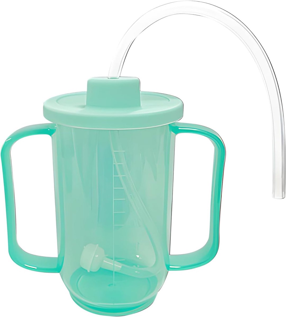 SnelShoppen - Volwassenen Lekvrije Drinkbeker met Rietje, Bekbeker met Deksel en 2 Handvatten, Voedingsbeker voor Water en Pap, Drinkhulp voor Seniore