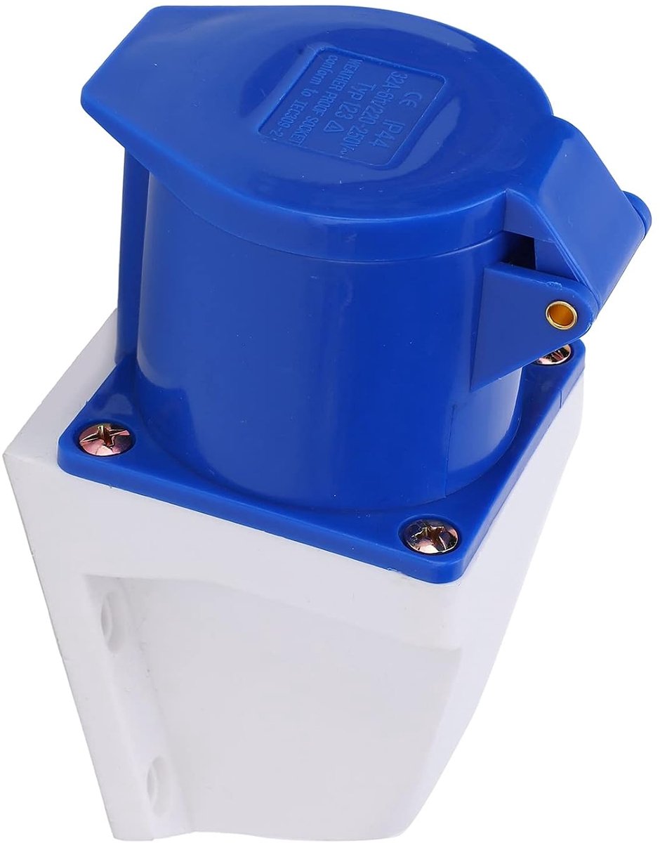 SnelShoppen - 32A 220-250V Industrieel Aansluitpunt, 3 Polige Enkele Fase Verbinding, Messing Stang, IP44 Waterdicht Voor Industrie en Landbouw