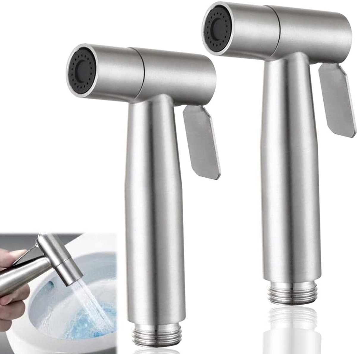 SnelShoppen - Set van 2 Bidet Handdouches, Toilet Sprayer, Badkamer Reinigingsspray, Hand Bidet Sprayer, RVS, Keuken Sprayer, Duurzaam en Corrosiebest