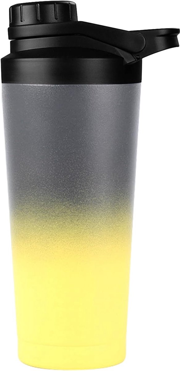 SnelShoppen - Protein Shaker 750 ml Met Filter Dubbele Wand Vacuüm Isolatie, BPA Vrij en Lekvrij voor Eiwit en Sportdranken