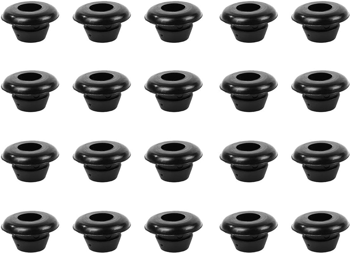 SnelShoppen - 20-delige Rubber Grommet Set - Rubber Stoppen voor Draad en Kabel Bescherming - Binnen Diameter 6mm, Montage Diameter 8mm - Ideaal voor
