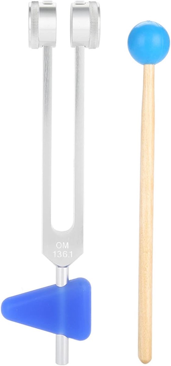 SnelShoppen - 136,1 Hz Stemvork-Instrumentenset van Aluminiumlegering voor Geluidsgenezing en Vibratietherapie, Diapason 128 Hz en 136 Hz, Professione