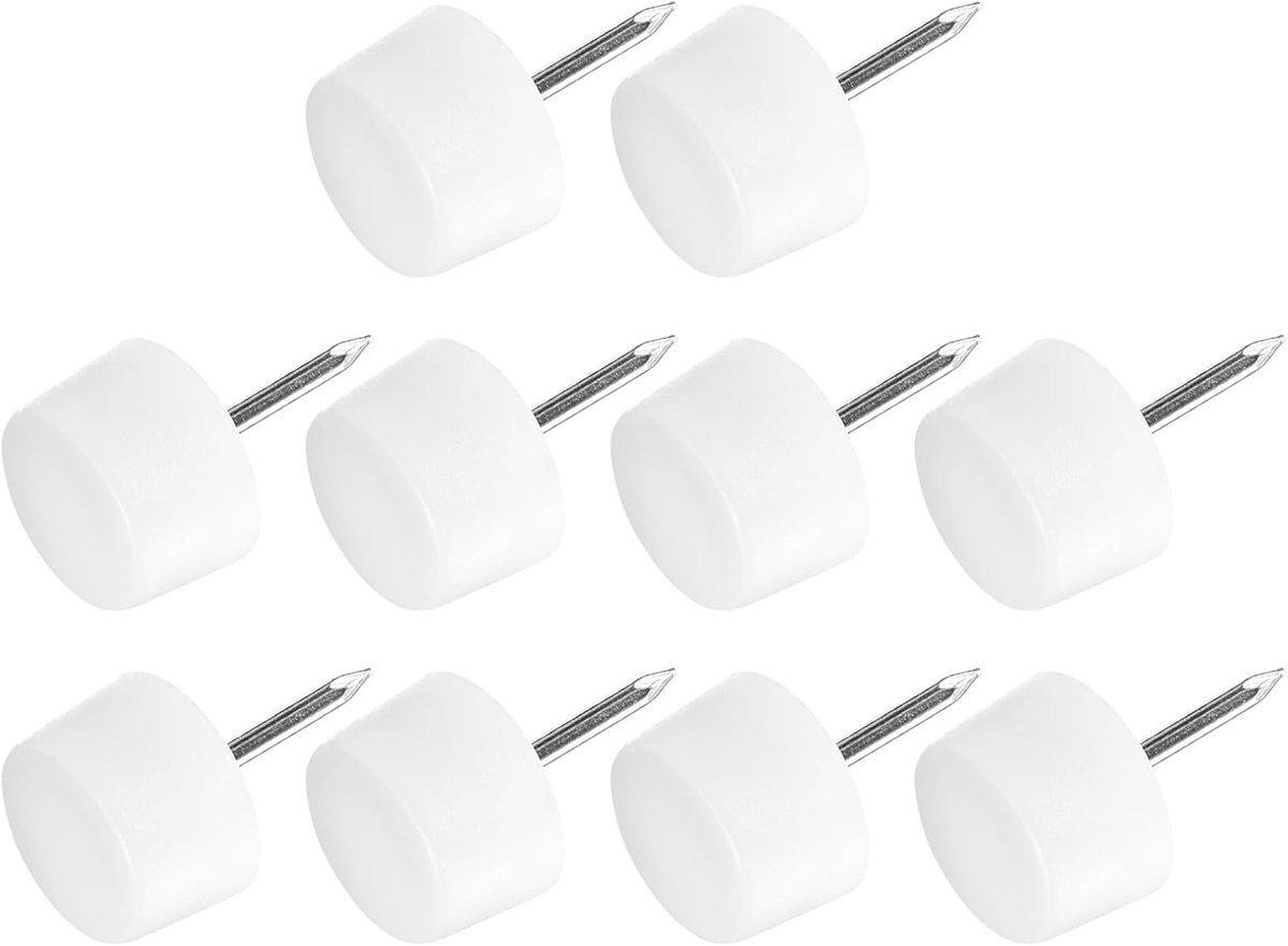 Meubelpoten Spijker (14mm/0,55in) 40 stuks, Plastic Ronde Dikke Basis Stoel Sliders Sliders - voor Stoelen Bank Meubel Sliders Beschermpad, Wit