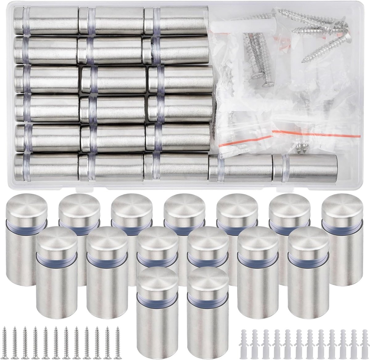 DesertBoy 20Pcs Advertising Screw, Advertising Screws, for Billboards, Standoffs Glass Standoffs, Board Holder - ShopVlot