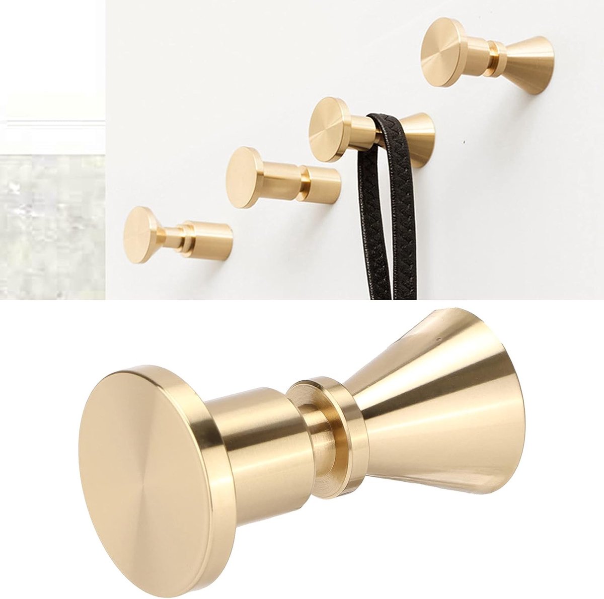 SnelShoppen - Messing Wandhaken - Handdoek Hanger - Gouden Muur Kapstok - Hoed en Badjas Hanger - Wandmontage Decoratie voor Slaapkamer en Badkamer