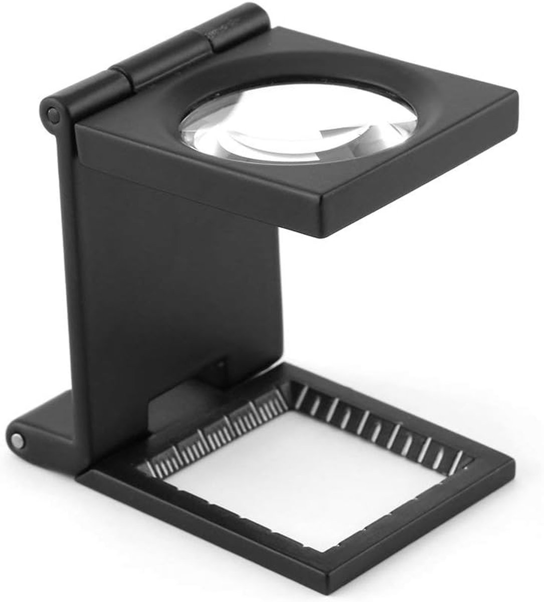 SnelShoppen - Wire Counter Vergrootglas 10x, Vouwbare Metaal Lijn Tester Loupe met Schaal voor Soldeerwerk, Naaiwerk, Lezen en Textielgebruik