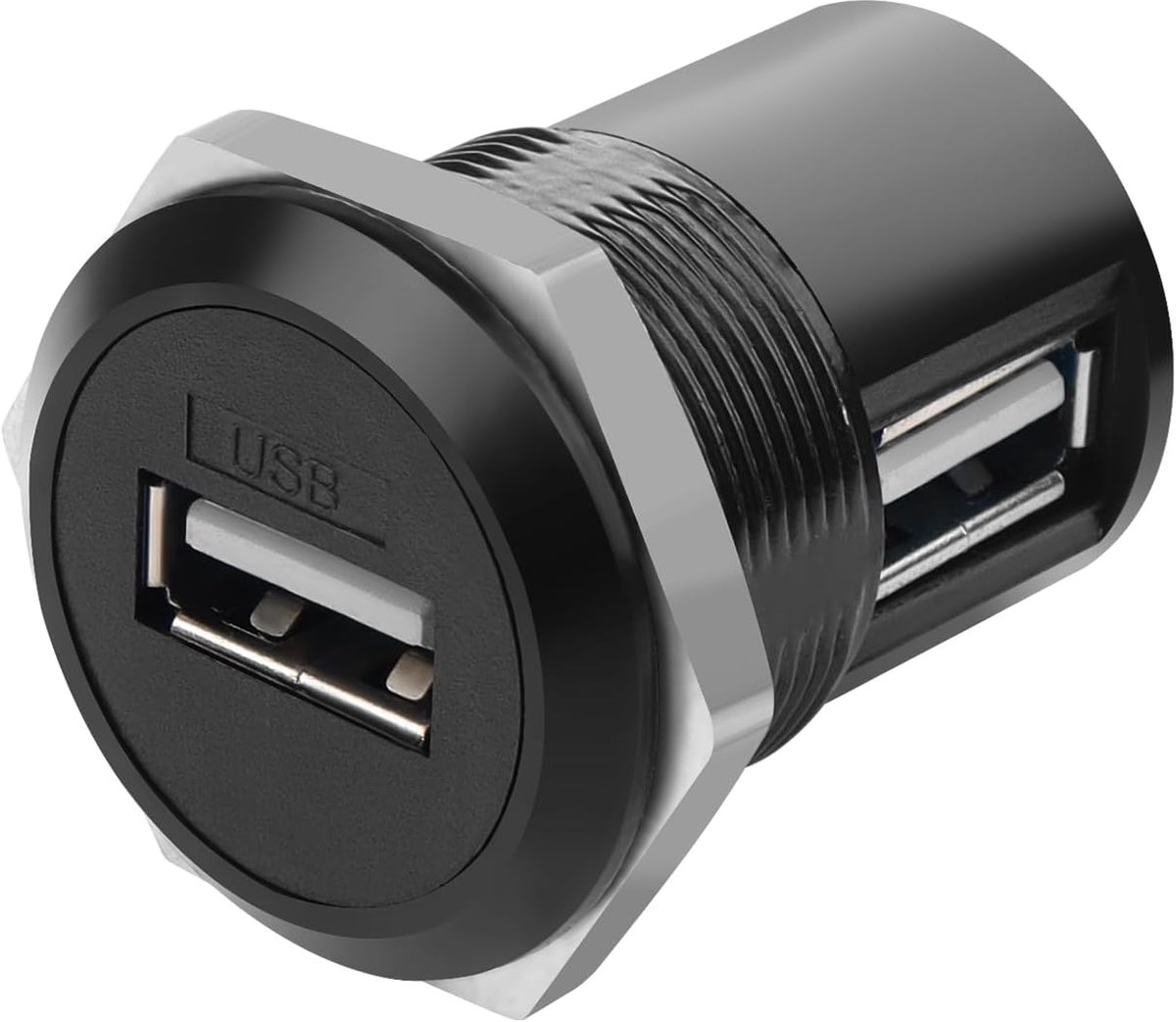 SnelShoppen - USB 2.0 Schroefmontage 90° Hoek Adapter, USB Bus naar Paneelmontage, Rechts Hoek, Ronde Aansluiting, Voor Dataoverdracht en 5V 1A Oplade
