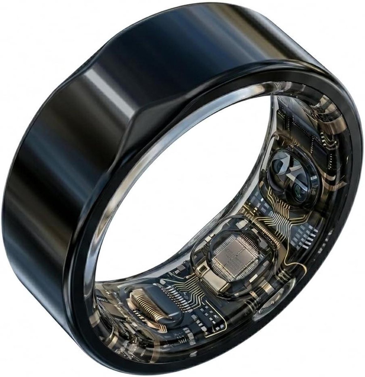 Slimme Ring - Gezondheids Tracker - Welzijn Monitoren - Geen Abonnement - 10 Dagen Batterij - Zwart