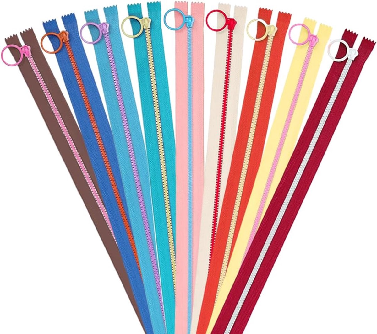SnelShoppen - 10 Stuks Ritssluitingen 30 cm Gesloten met Kleurrijke Tanden voor Creatief Naaien, Knutselen, Tassen en Pennenetui