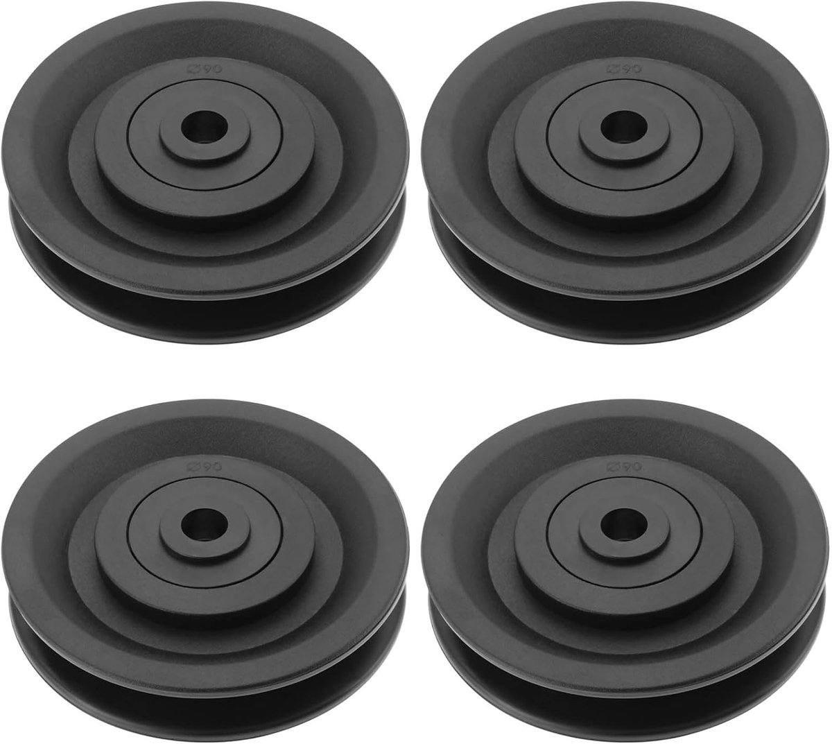 SnelShoppen - 4x 90mm Gym Pulley Wiel met Lager voor Fitness Apparatuur, Slijtvast en Lichtgewicht, Ideaal voor Thuis Gym Apparatuur