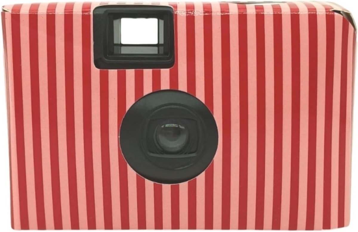 Wegwerpcamera met Film - Filmcamera Nostalgische Camera - Momenten Vastleggen - Niet-Focus Technologie - 90 x 56 mm - Gestreept
