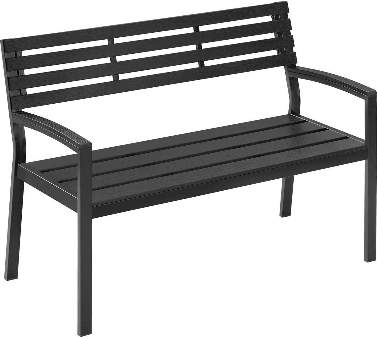 CORE Tuinbank - 115 cm Metalen Buitenbank voor 2 tot 3 Personen - Weerbestendige Zitbank met Draagvermogen tot 280 kg - Stevige Parkbank voor Tuin, Balkon, Terras, Veranda en Patio - Comfortabel en Duurzaam Design - 115x55x85cm - Zwart