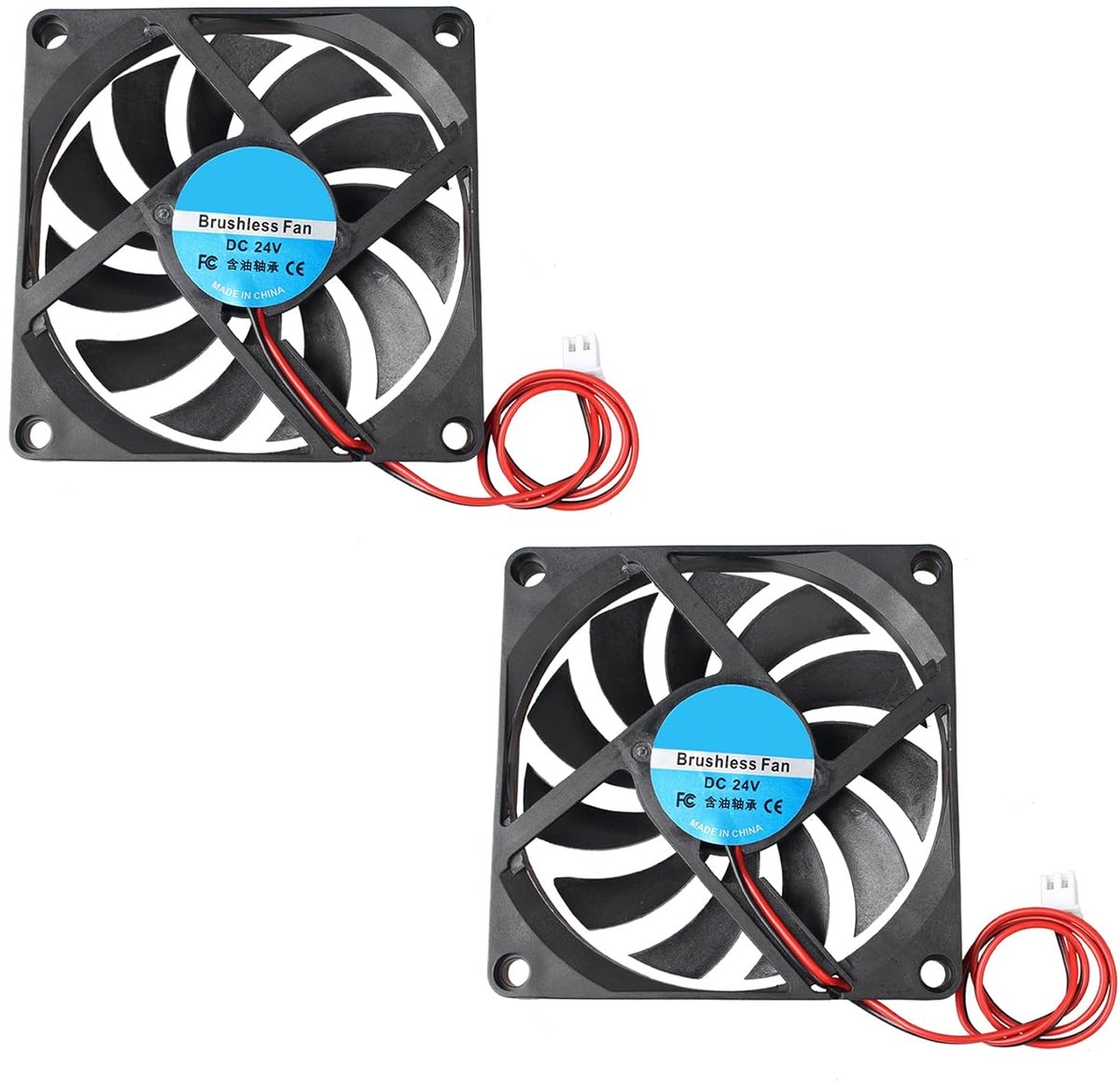 DC 24V Koelventilator 80x80x10mm - Brushless - Stil en efficiënt - Voor 3D printers en PC's - ShopVlot