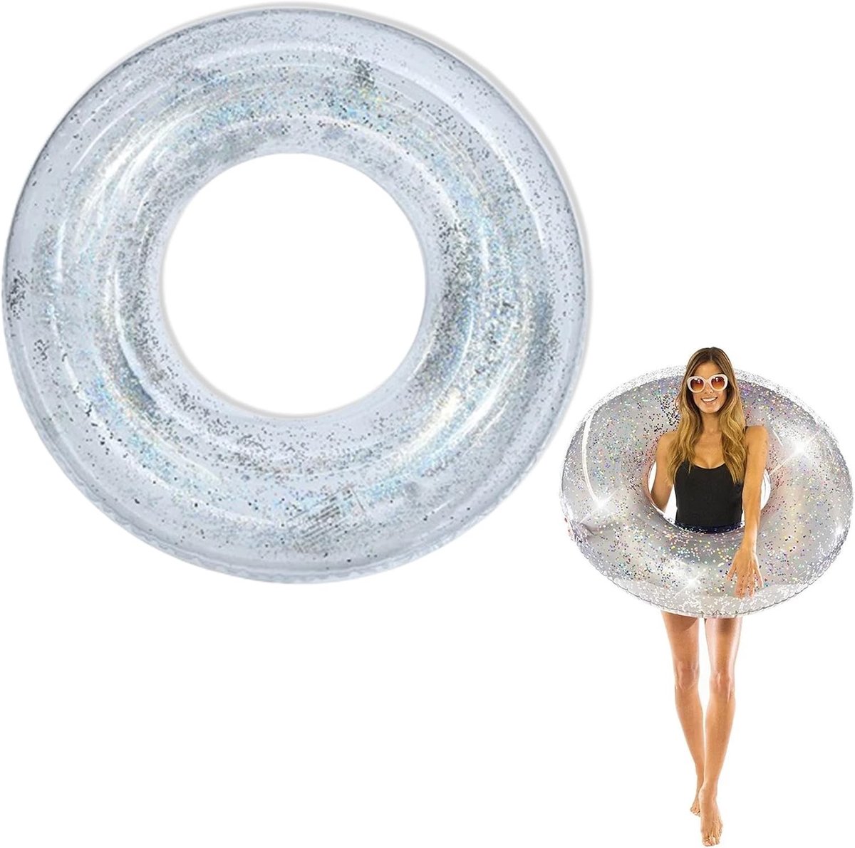 Zwemring met Sequins - Opblaasbare Zwemring van PVC voor Volwassenen - Perfect voor Zomer Poolfeesten en Zwemactiviteiten