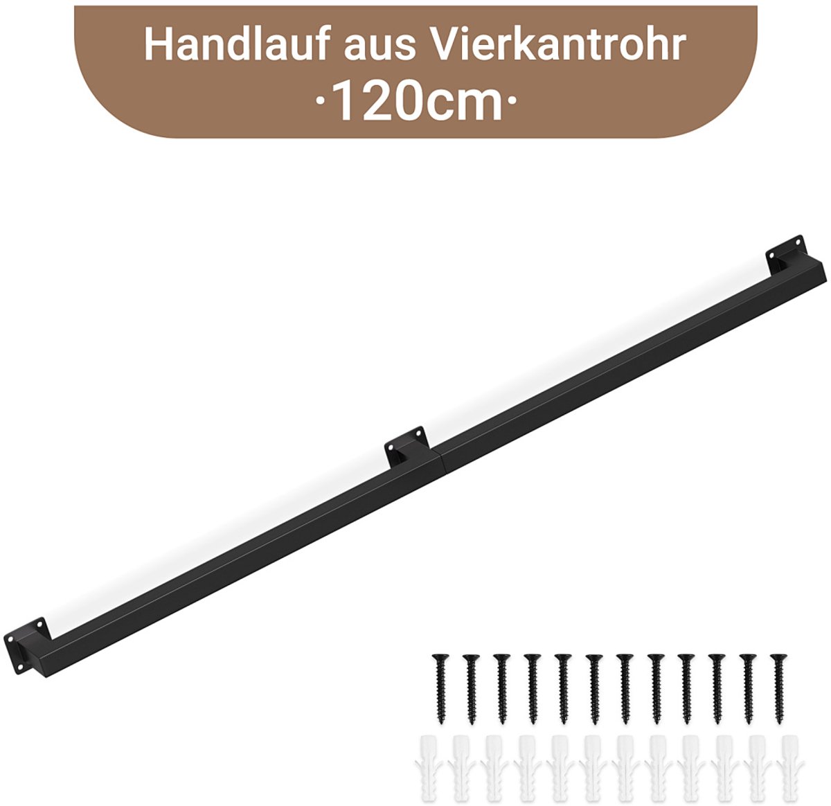 Trapleuning voor trap binnen antislip Trapleuningen voor trappen zwart 120 cm