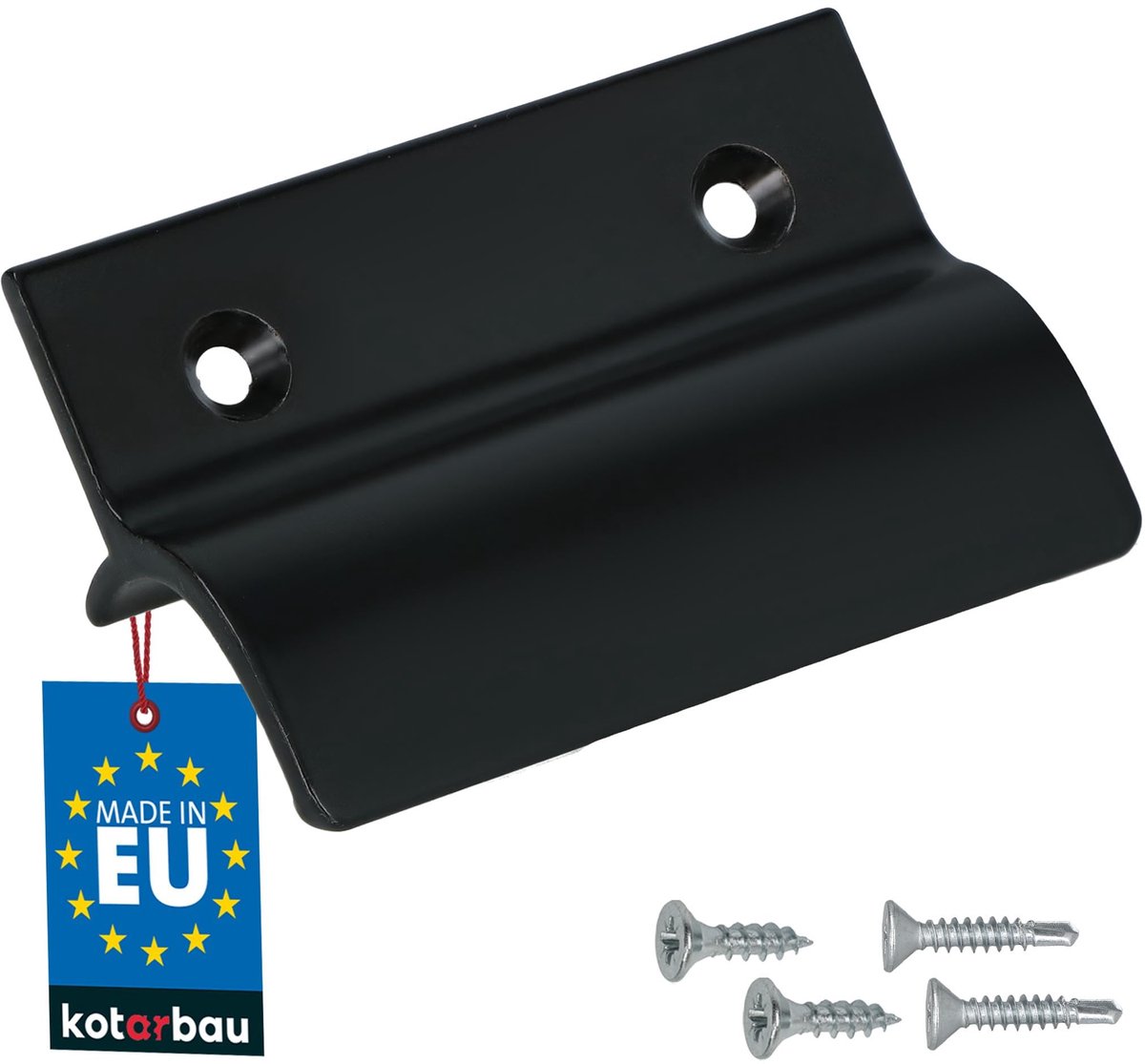 KOTARBAU® Balkondeurgreep - Terrasdeurgreep 65 x 45 mm - Aluminium - Deurgreep Balkon - Terrasdeurgreep met Brug - Zwart