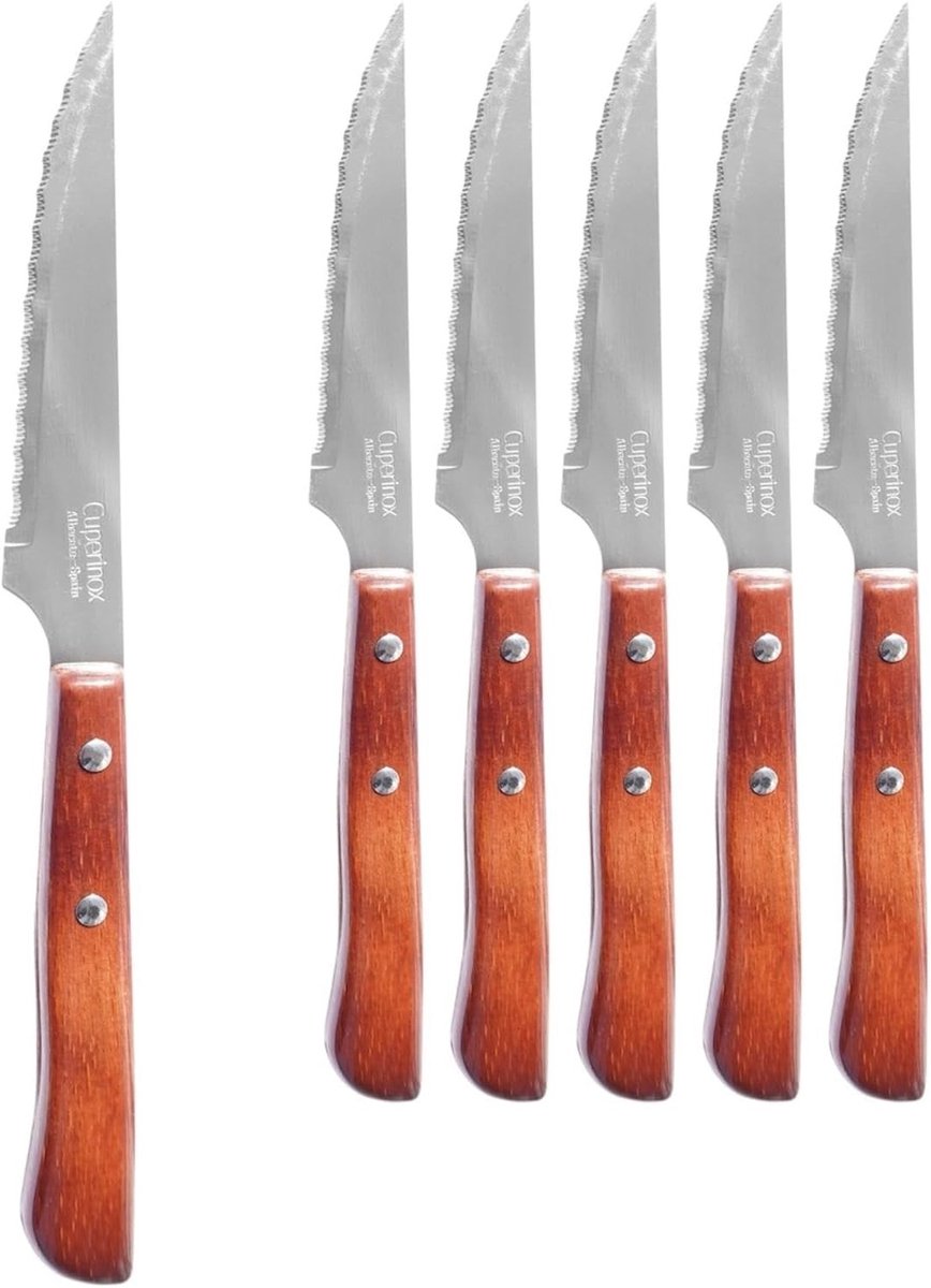 Vleesmes - Hout - 100 mm - Roestvrij Staal - Voor Tafels