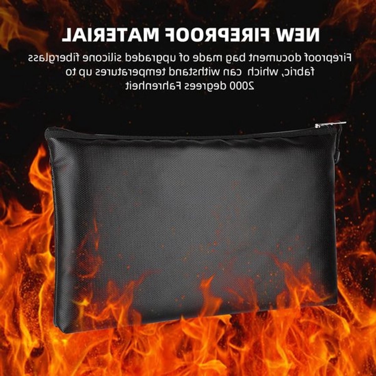 Brandveilige en Waterdichte Documententas voor A5 Documenten, Opbergzak met Rits voor Veiligheid en Bescherming van Belangrijke Documenten (2 x 27 x 16 cm)
