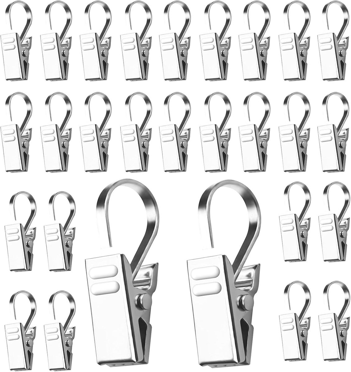 Curtain clips 100pcs - RVS - Multi-purpose - Perfect voor het ophangen van decoraties - ShopVlot